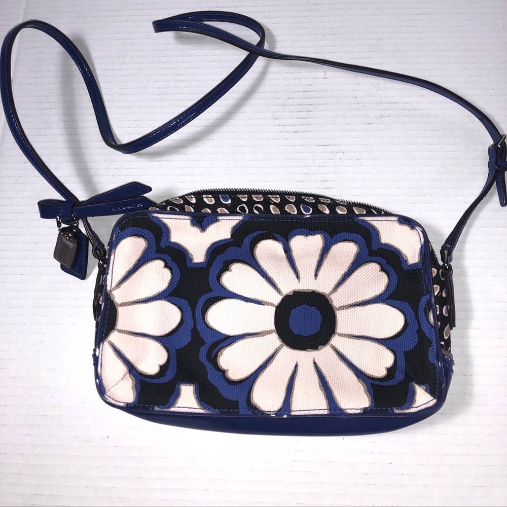Coach Poppy Floral Scarf Print Flight Bag Crossbody Shoulder Bag